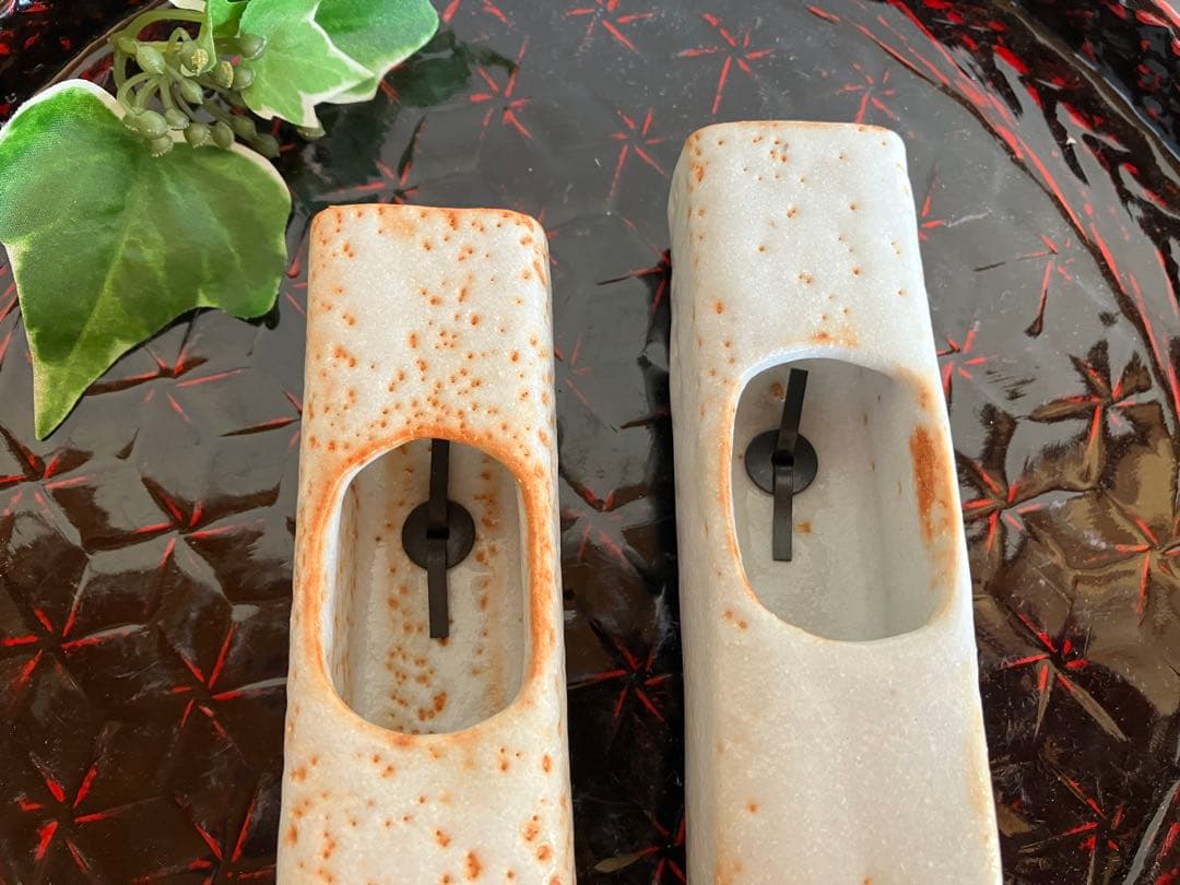 美濃焼 志野焼 花入 掛け花入 一輪挿し 花器 花瓶 2個 茶道 茶道具