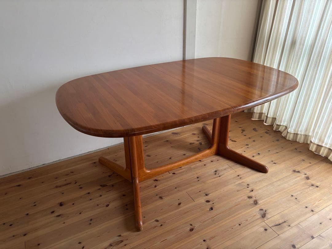 GUDME/北欧ヴィンテージ　チーク　オーバルエクステンションテーブル