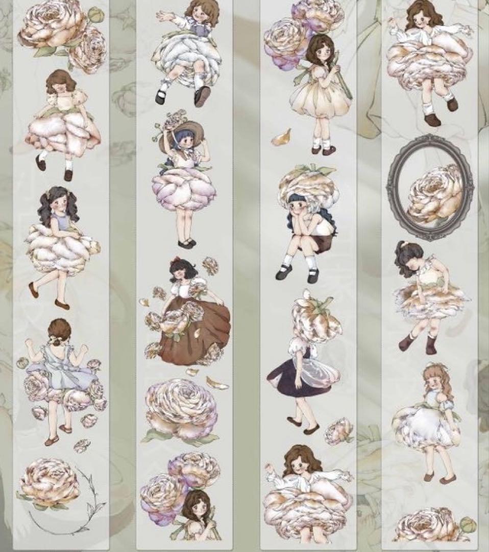 小白家文創《漫花飘》海外マスキングテープ　マステ 【1811】