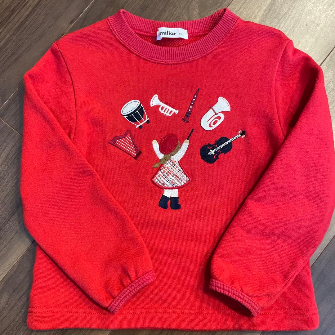 ファミリア　楽器　トレーナー　赤　110㎝