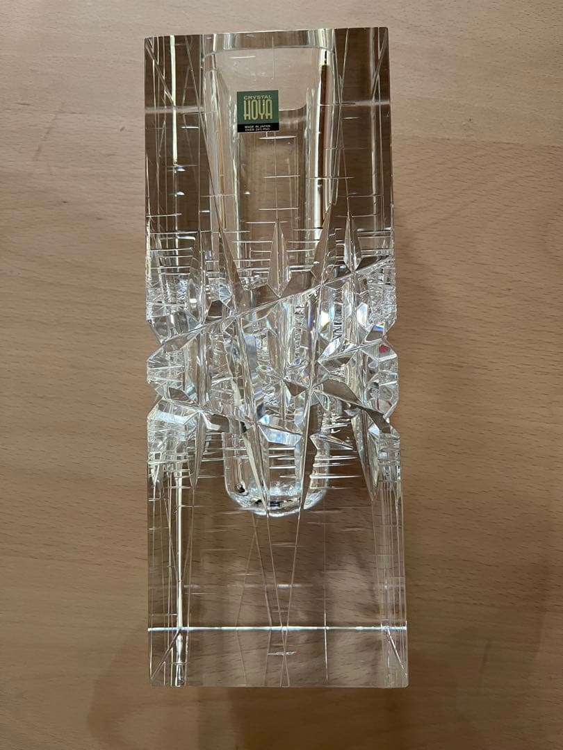 HOYA クリスタル 佐々木文夫 花瓶 フラワーベース 最高級 貴重 中古品