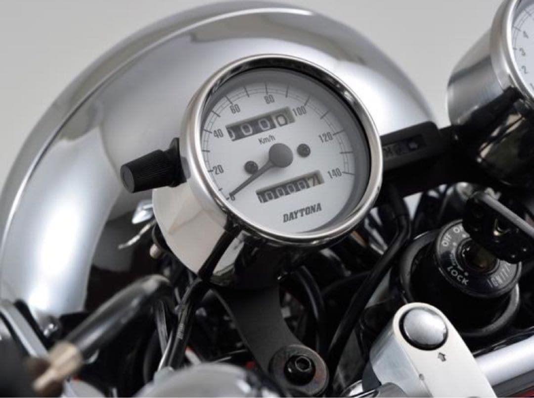 【新品】デイトナ 機械式スピードメーター φ60 ホワイトパネル 15635