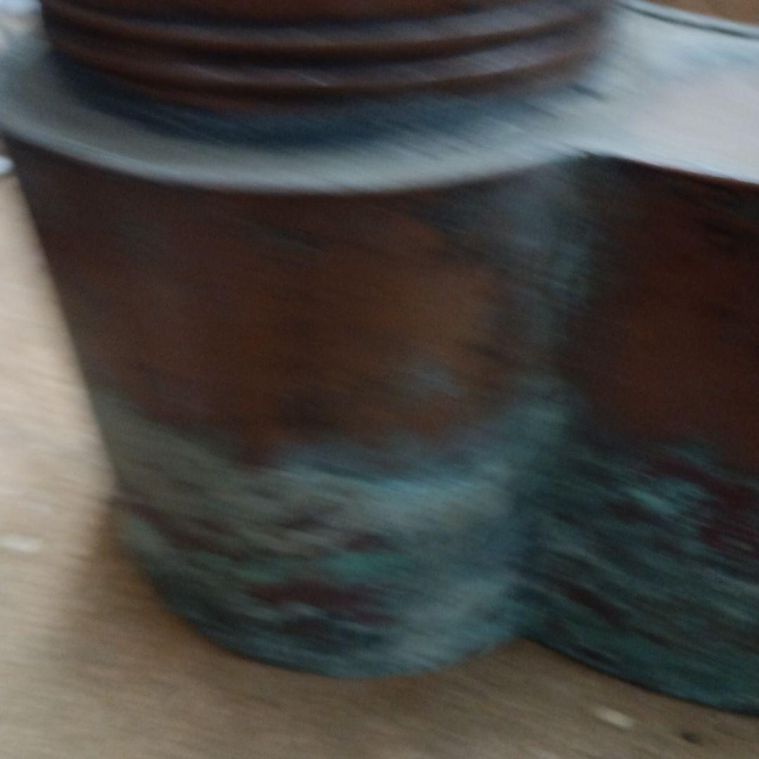 4483）燗銅壺（かんどうこ）丸型火鉢用　大型　現状漏れあり