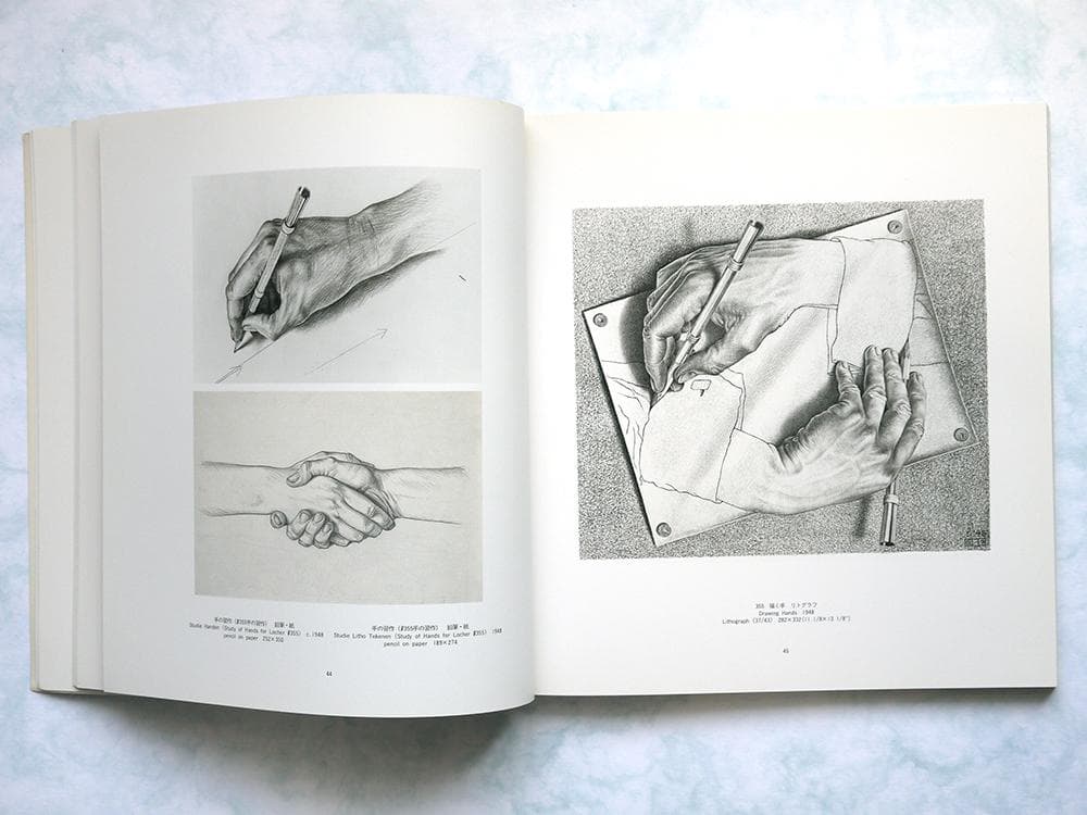 M.C.エッシャー　だまし絵フィギュア 3体セット + 図録