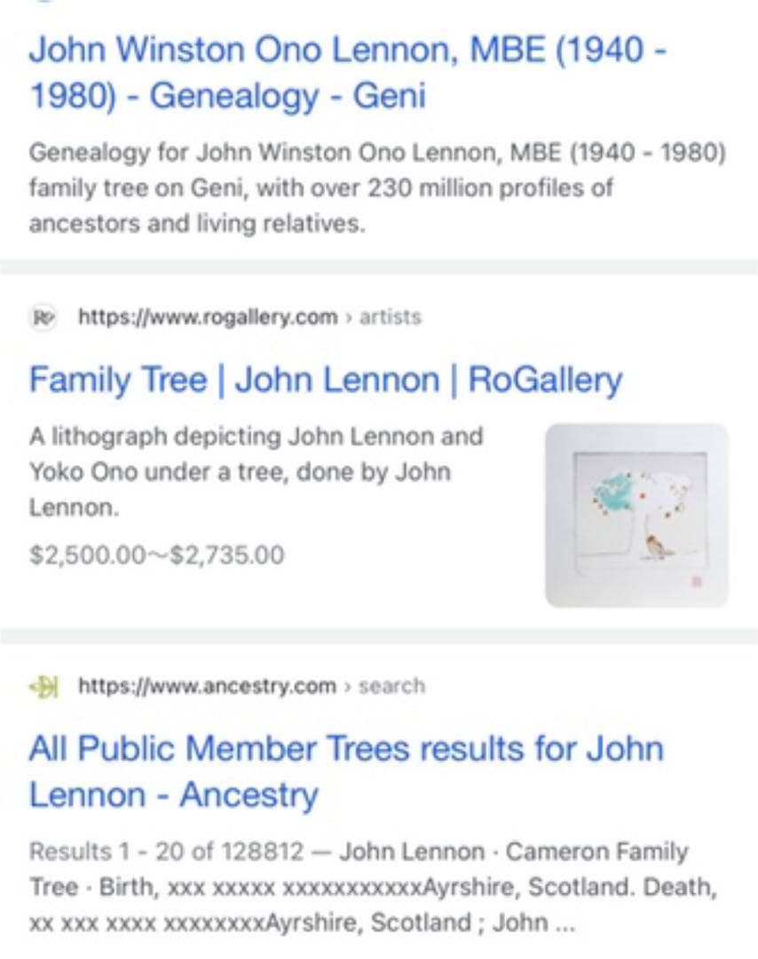 お値下げ ジョン・レノン a Family Tree オノヨーコ サイン入り希少