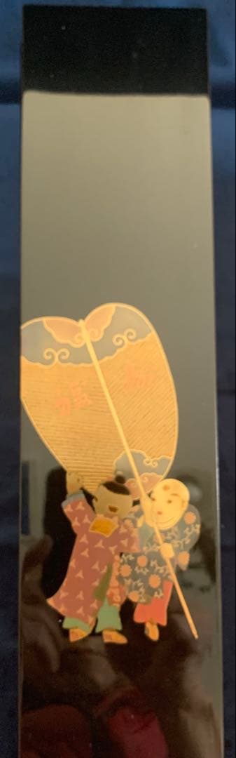 輪島塗経冊筥、経文入れ（きょうばこ)、唐子遊絵 三代目北清右衛門作