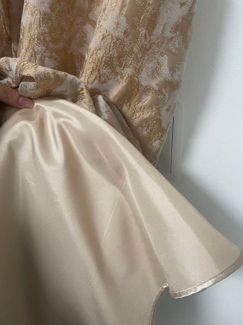 オケージョン】Dou Dou web限定ジャガードドレス ベージュ