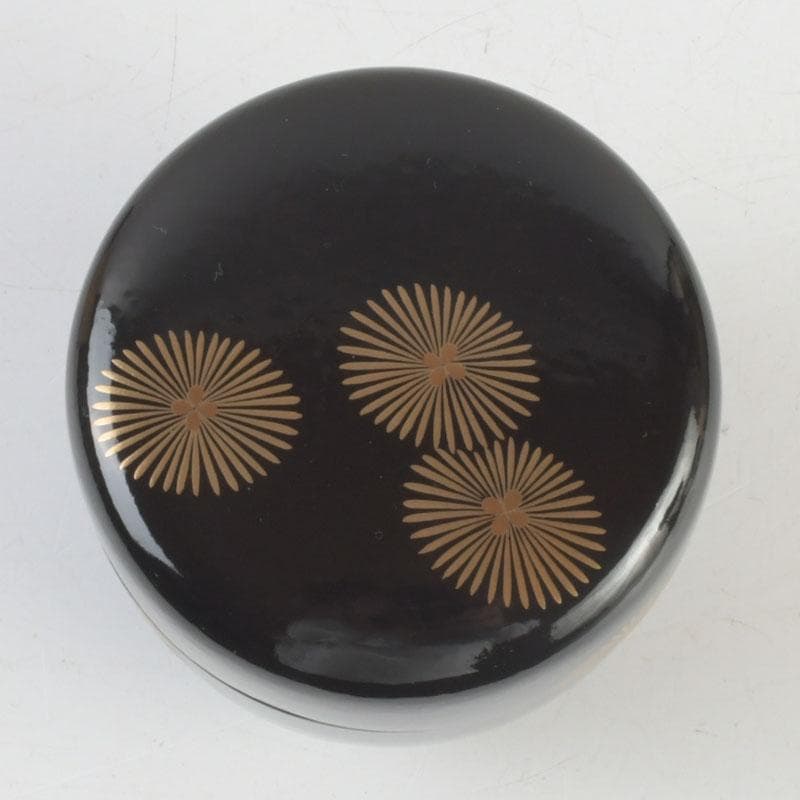 茶道具 山中塗 道場宗廣作 唐松文 一閑 大棗 仕覆付 共