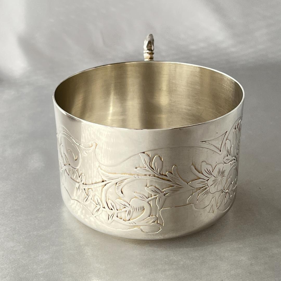 【 仏蘭西】アールヌーボー カップ＆ソーサー 【シルバープレート】