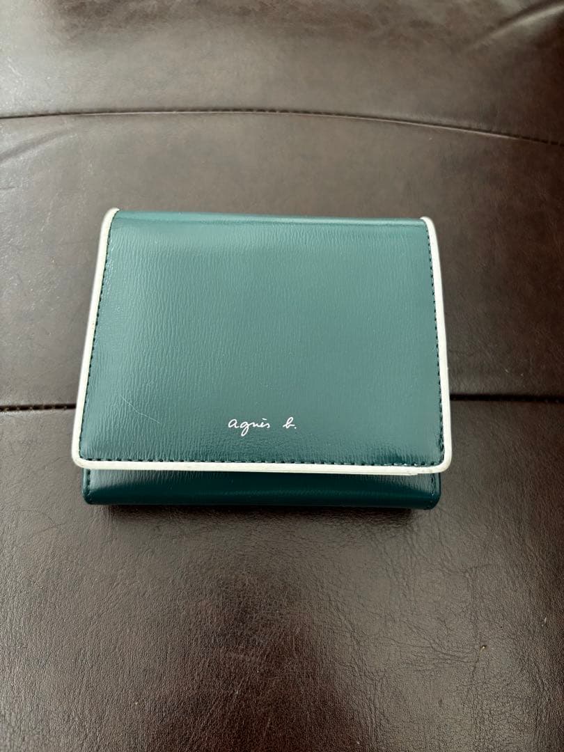 agnès b. ダークグリーン 二つ折り財布