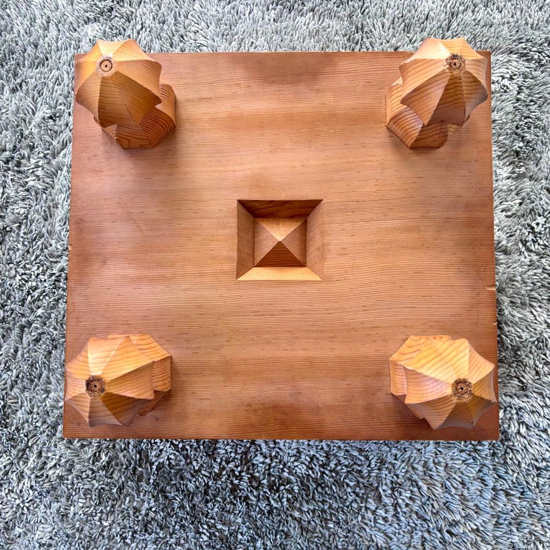 足付碁盤 厚さ約17.5cm ヘソ有り 路盤 囲碁盤