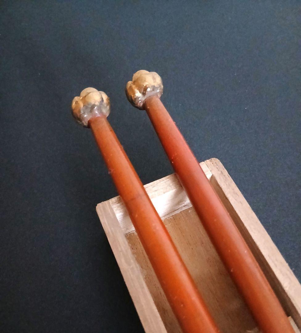 茶道具 黄銅 薫梅頭 火箸 鐵山造 岩田屋 NO730