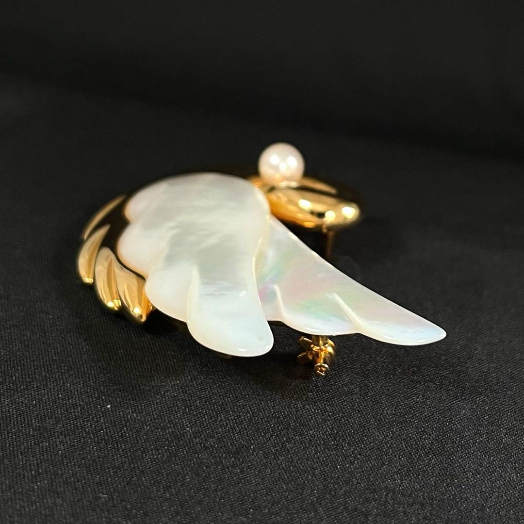 TASAKI】スワンブローチ タサキ 田崎 真珠 マザーオブパール 白蝶貝