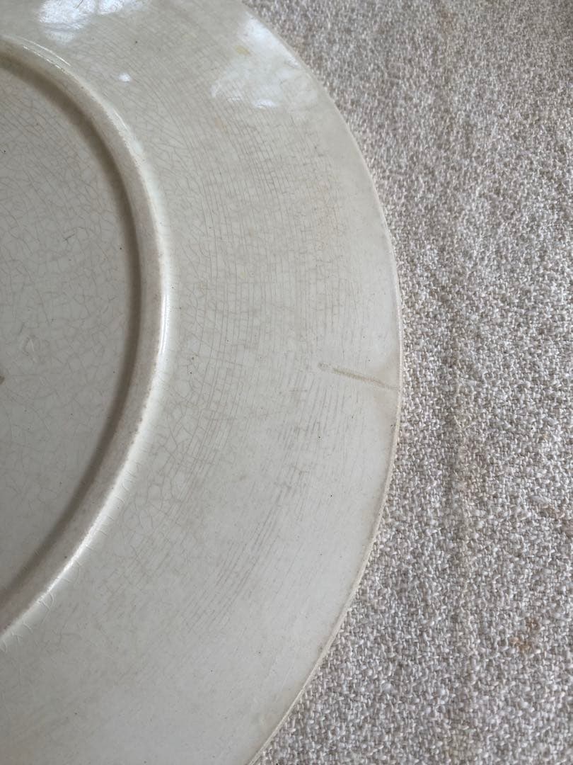 アンティーク クレイユモントロー LINOTTE グリーン プレート - 食器