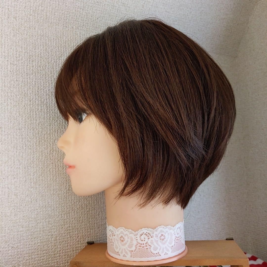 sara♡★サラサラ高級人毛100%★ショート②　ブラウン　フルウイッグ