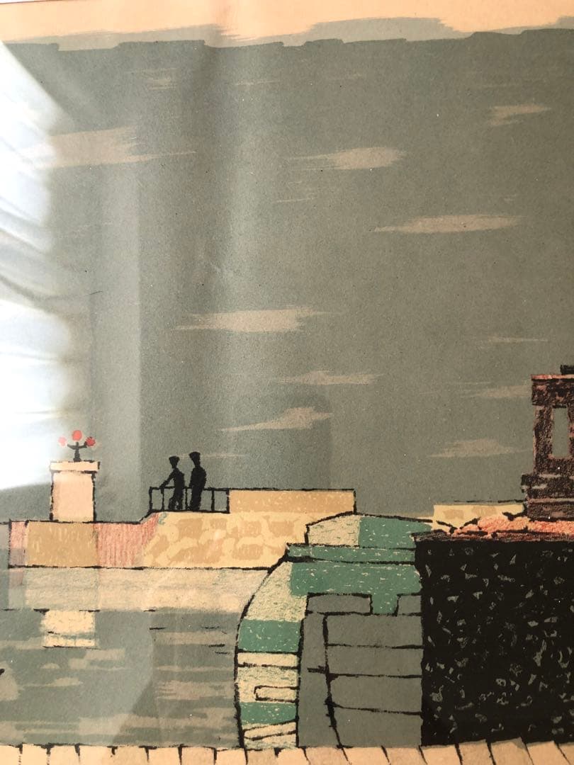 レア　北欧　axel olsson アクセル・オルソン　港　リトグラフ