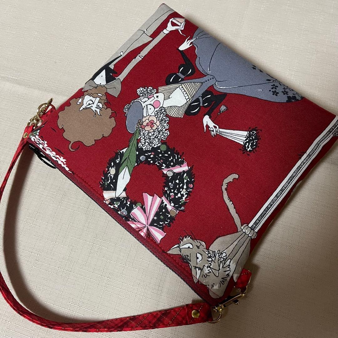 ♡20㎝ファスナークリスマスポーチ①♡ハンドメイド　アレキサンダーヘンリー