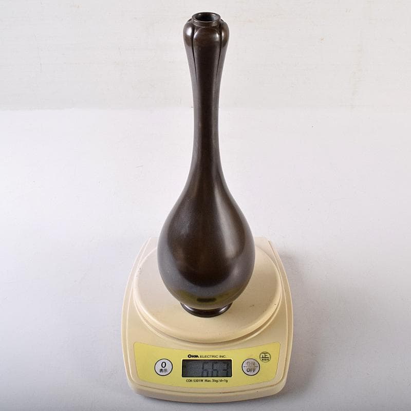 茶道具 一ノ瀬宗辰作 砂張 柚子口 花入 共布共箱 V R8700 - メルカリ