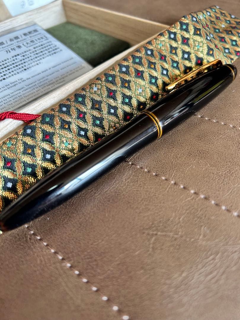 プラチナ万年筆　出雲　溜塗り　枇杷溜　美品　細字