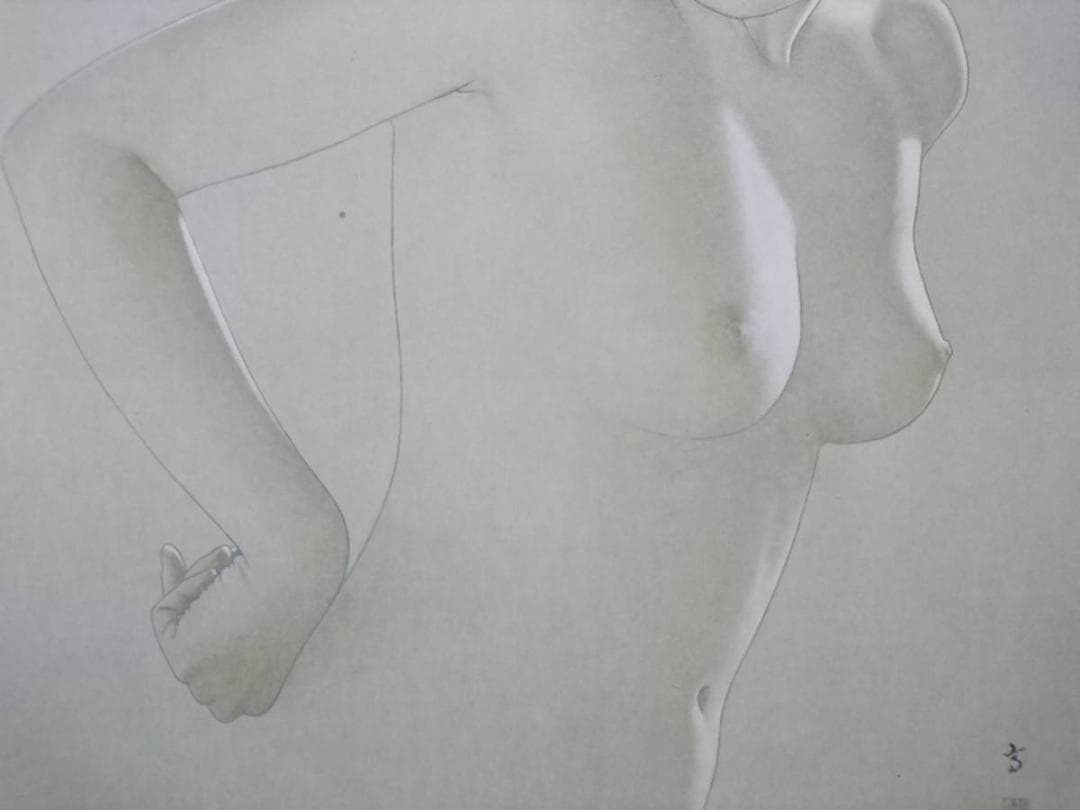 高塚省吾、髪にかかる弧、美人画、裸婦、入手困難・レアな年代物の画集より