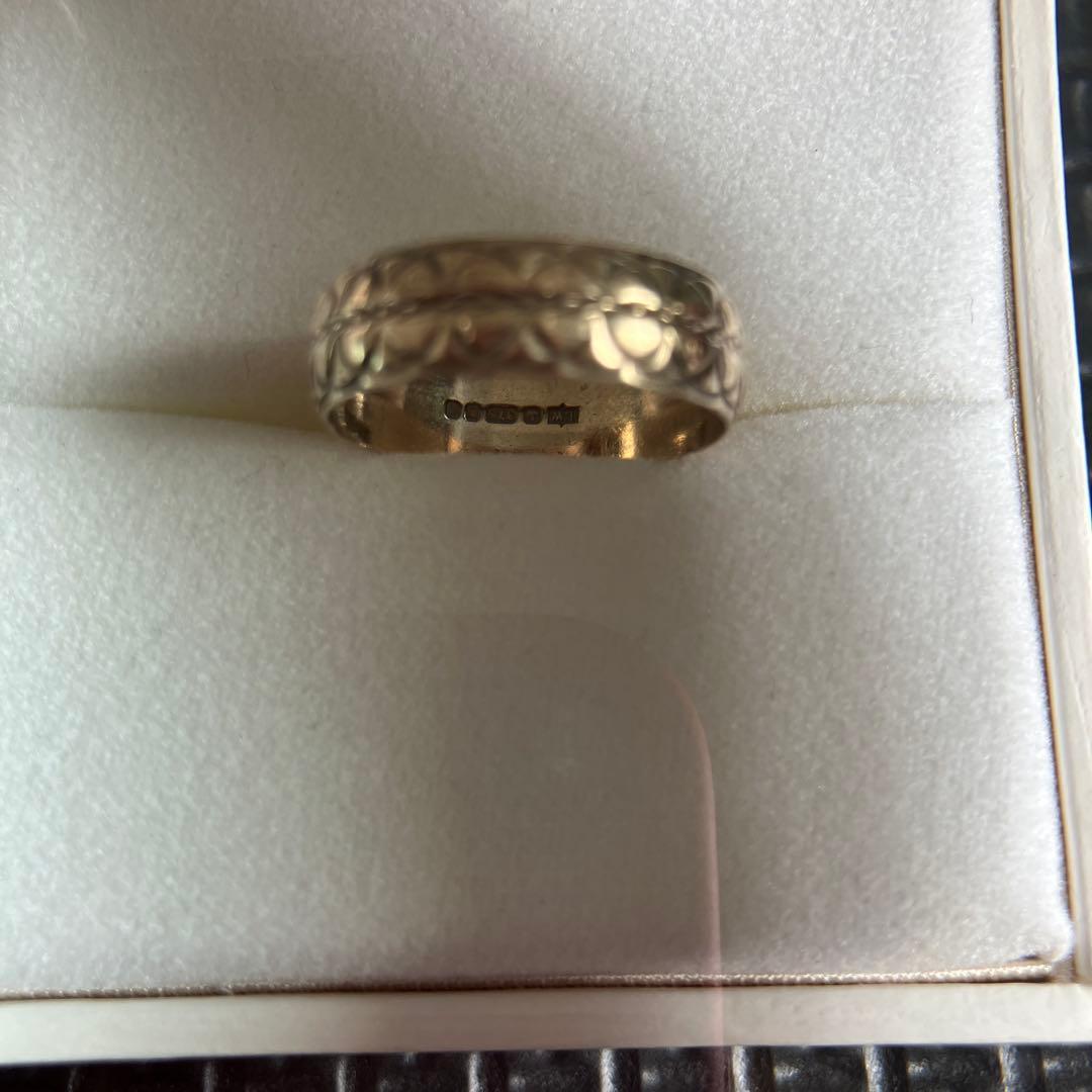 L*a様 375刻印あり　ゴールドリング　ユニセックスリング
