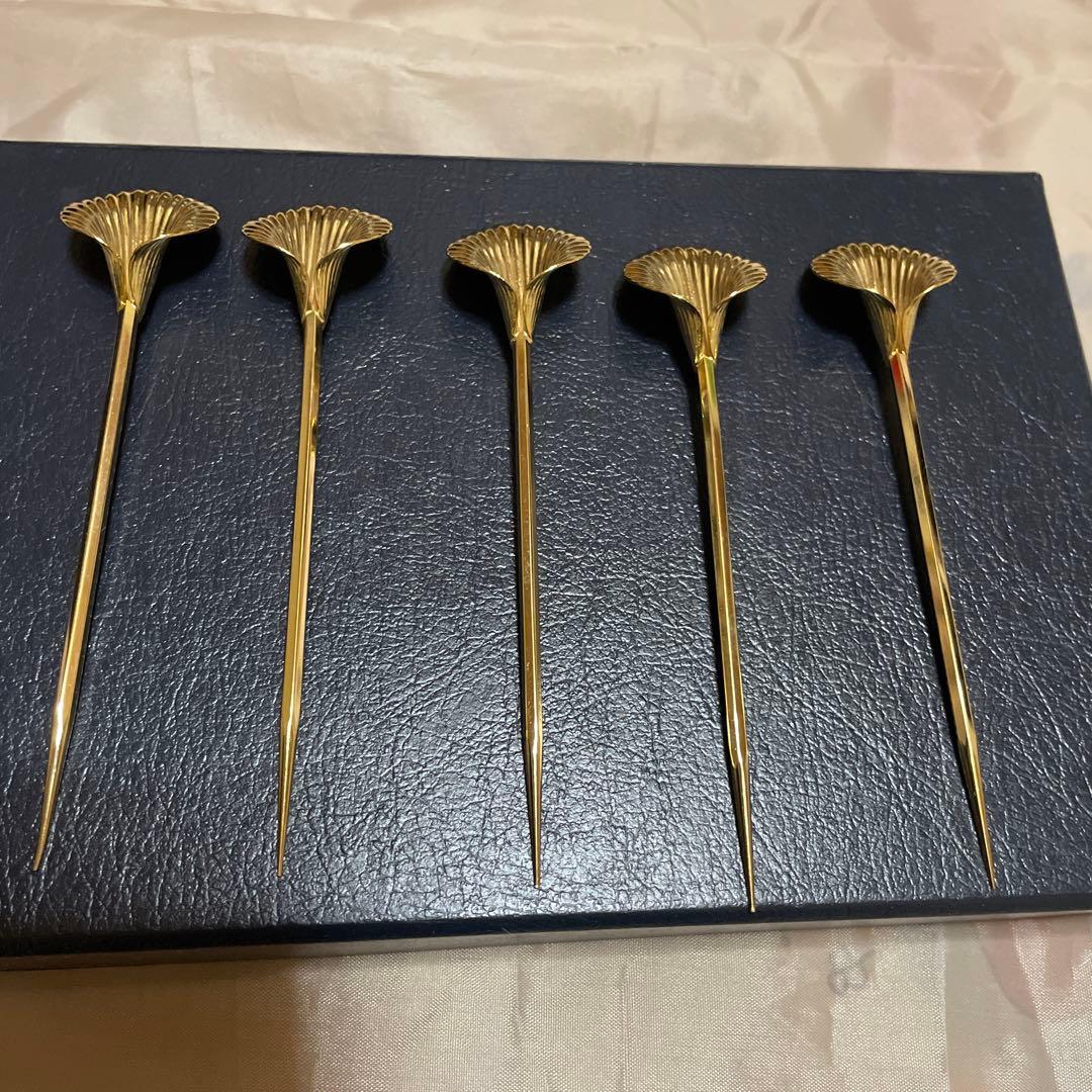 MIKIMOTO フルーツピック ゴールド 5本セット ミキモト 未使用