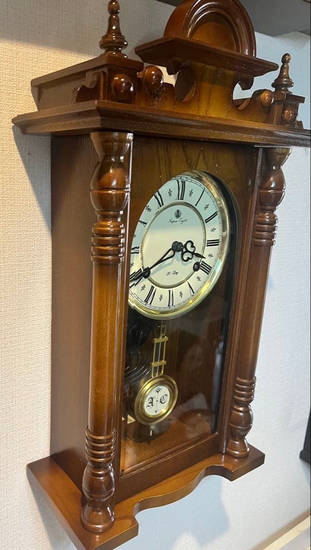 愛知30DAY SuperLight振り子時計ゼンマイ掛け時計柱時計ボンボン時計