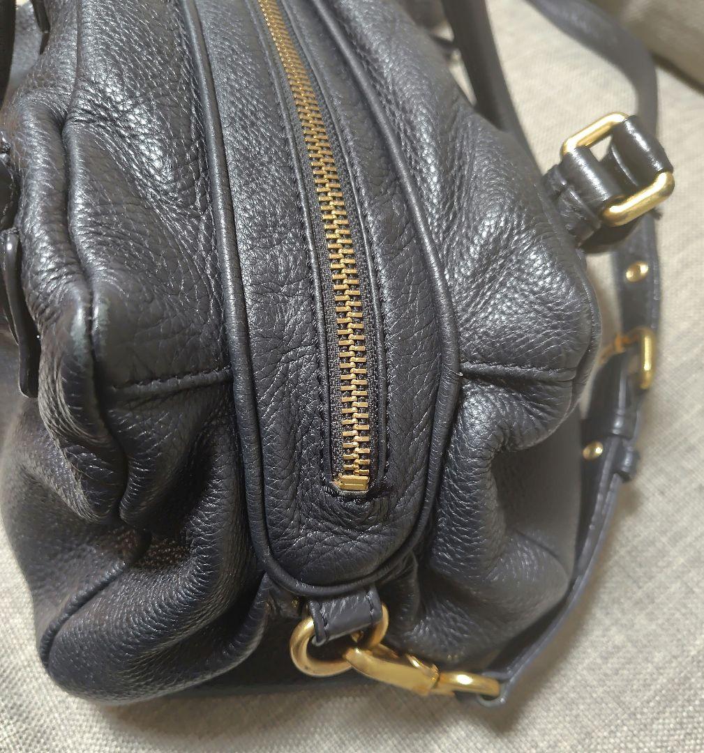 マークジェイコブス レザー シボ革 ゴールド金具 ハンドバッグ 黒y2k