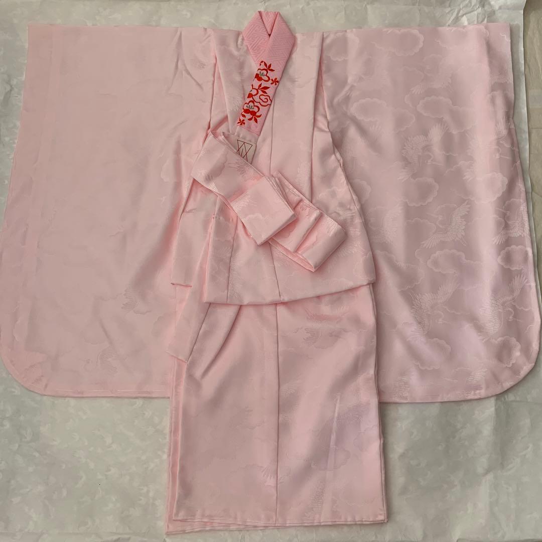 正絹　お仕立て　七五三　3歳　女の子　セット(長襦袢,被布,足袋付き) ピンク