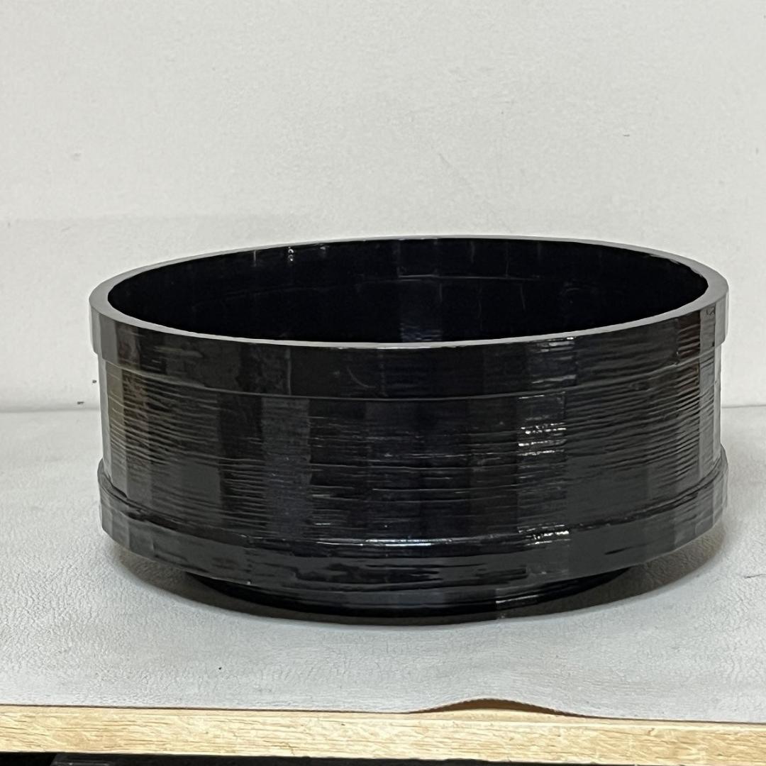 岸一閑 一閑張 桶炭斗 木箱入 宗旦好 炭桶 時代 炭斗 茶道具 【k3498】