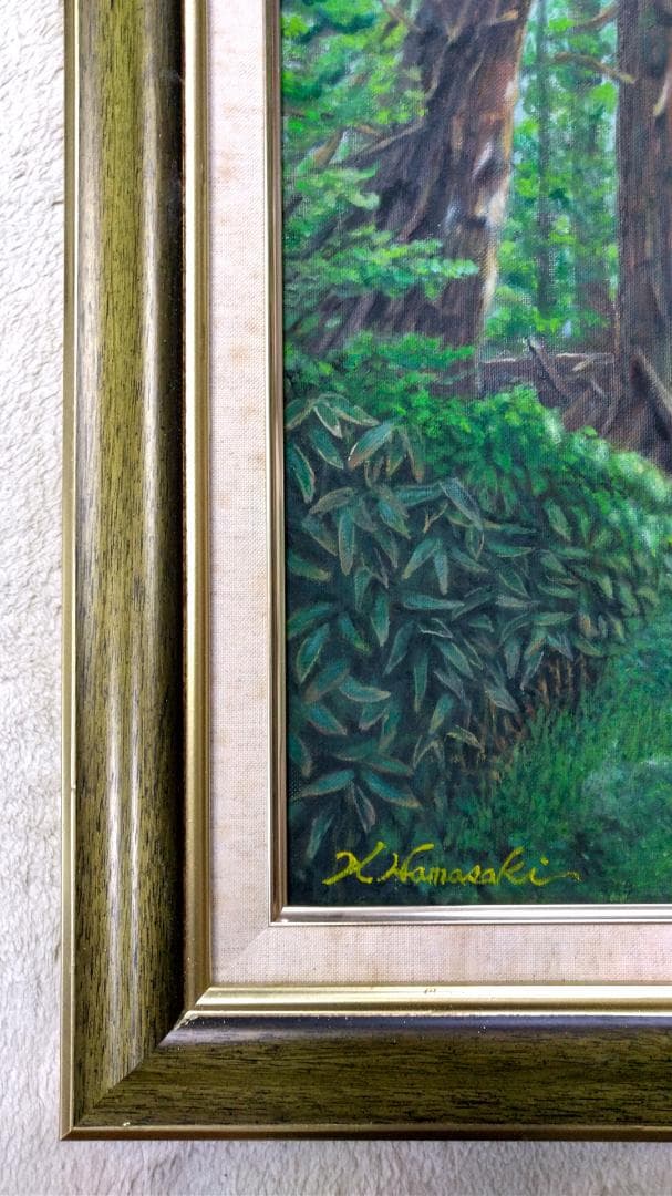 絵画「出羽三山参道」油彩画 油絵 風景画 原画 Ｆ10