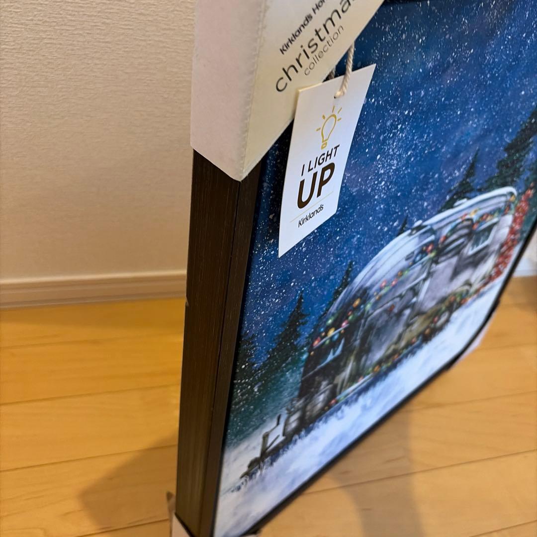 アメリカで購入】ライトが光るクリスマスのトレーラーアートボード