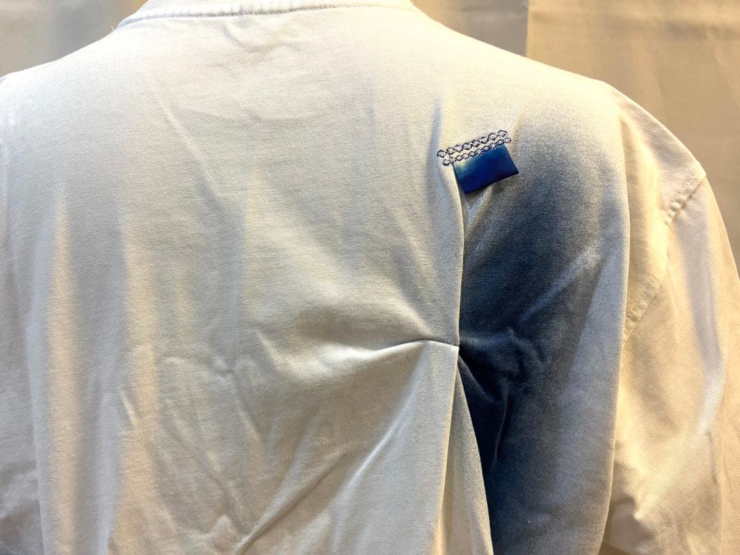 ADER ERROR Nowia プリントTシャツ ホワイト×ブルー XLサイズ