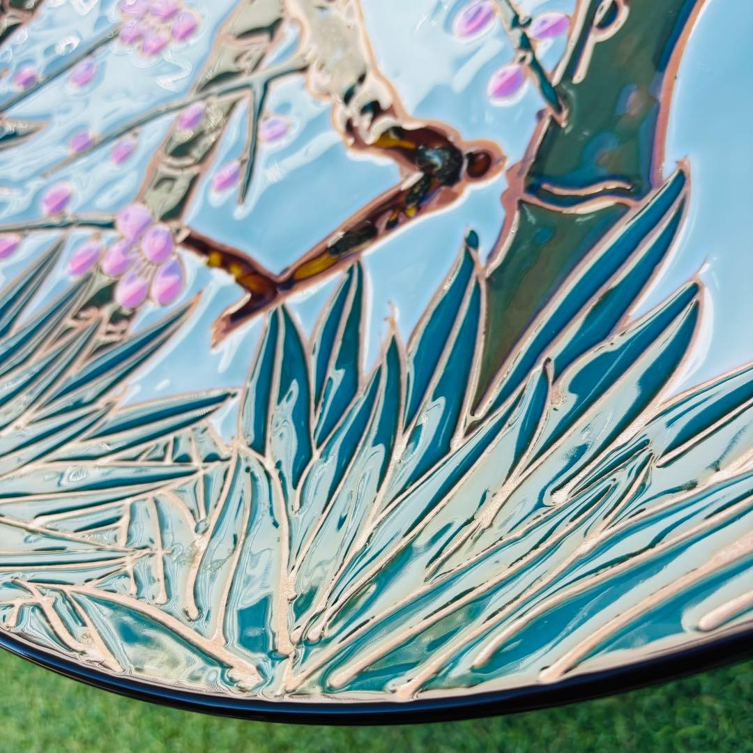 筆立□古九谷焼 透かし物絵筆立 書道道具 唐人 行事 古美術 時代物