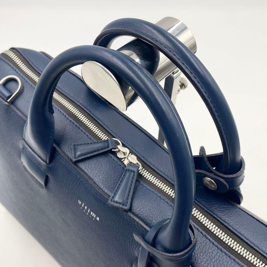 【極美品】ultima TOKYO レザー 2wayブリーフケース ネイビー