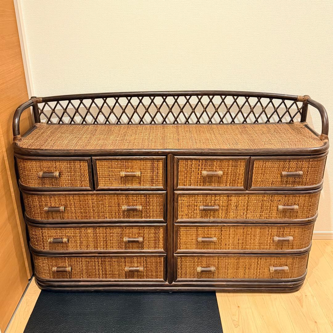 希少✨ヴィンテージラタン　籐家具 チェスト　4段10杯　引き出し タンス　ラタン 籐製 チェスト」の人気商品一覧 | 安い商品を通販サイトから探す - 価格.