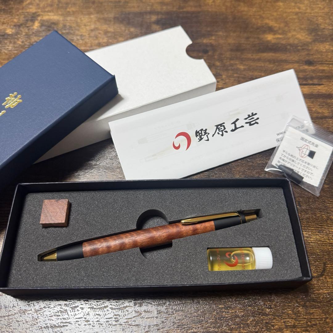 野原工芸 本花梨虎杢 シャープペン 野原工芸 新型 本花梨虎杢 シャープ 【