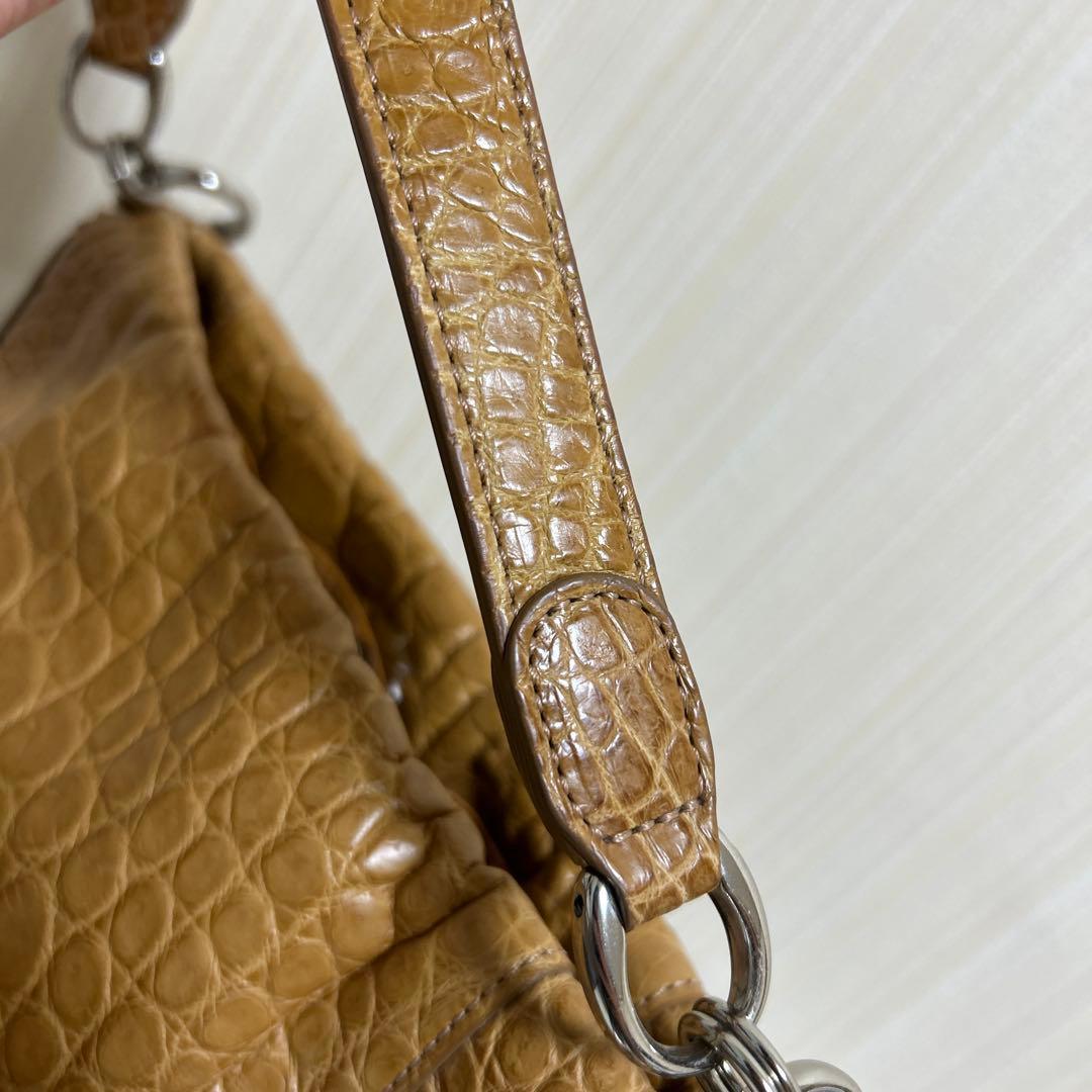【美品】ボーグラン　JRA認定　クロコダイルレザー　2way ショルダーバッグ