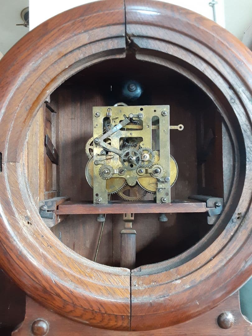 明治時代の大きなKienzle 掛時計 、ドイツ製、整備油注入済み、動作