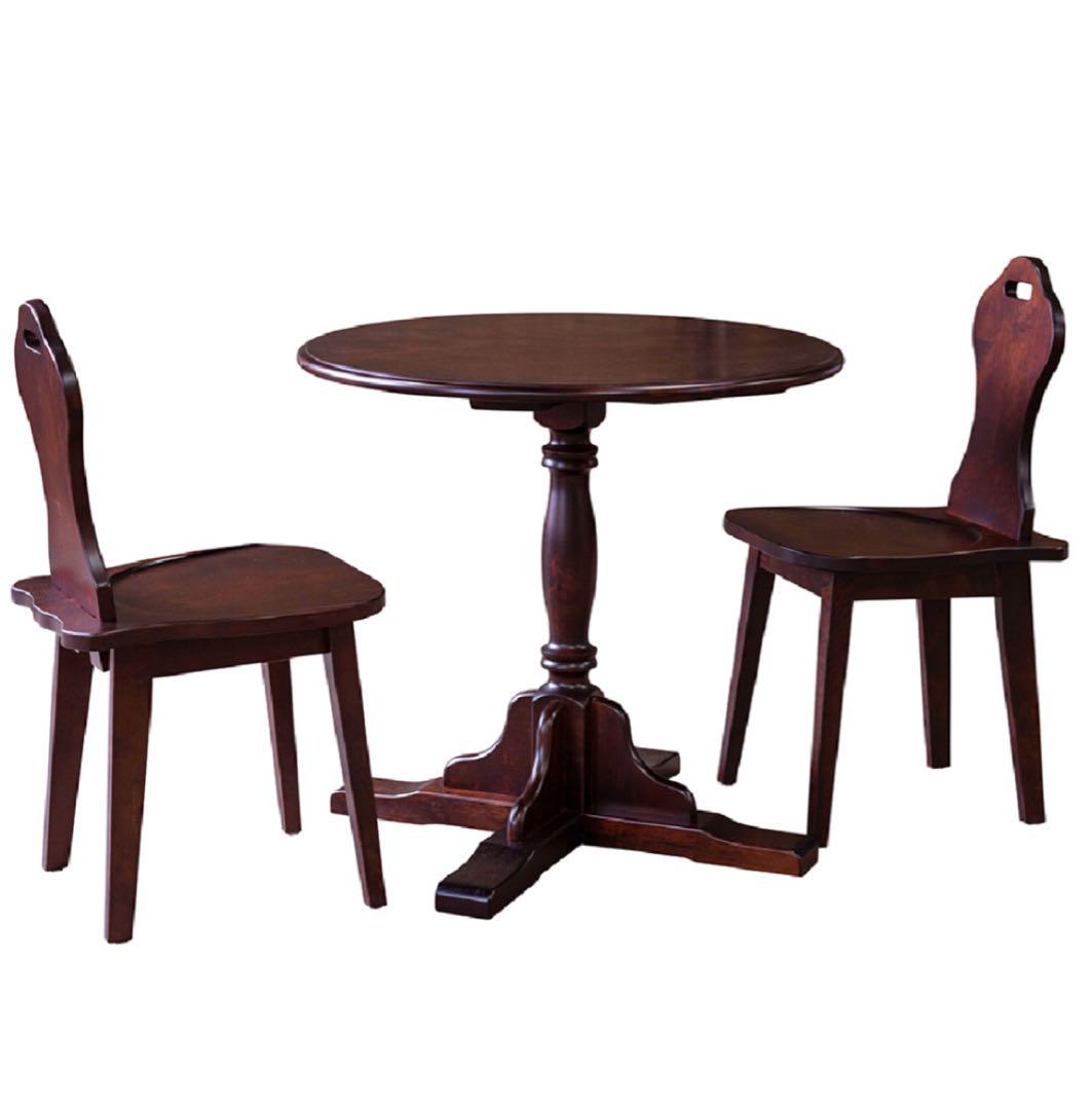 高級】クリエイトファニチャー 北海 カバ材 天然木 丸テーブル 民芸家具