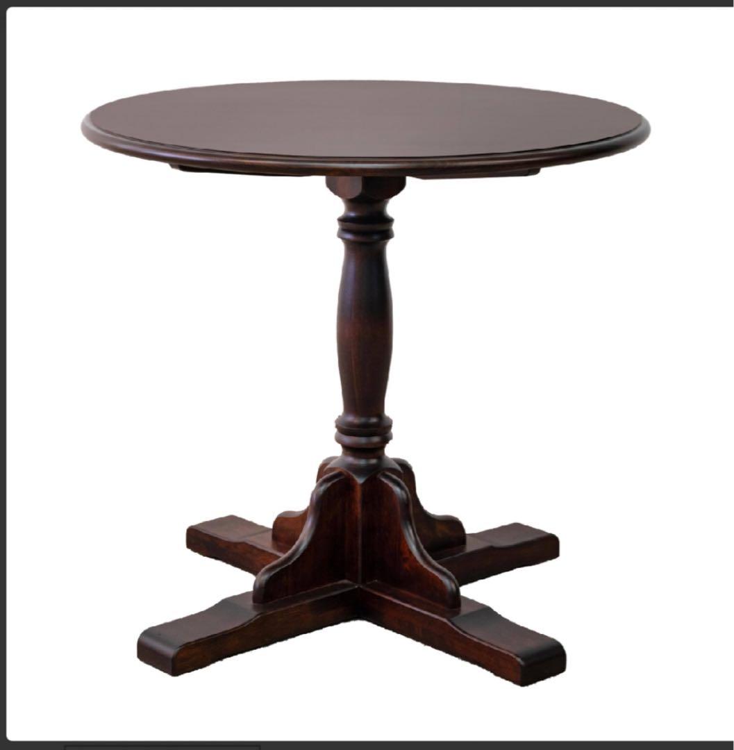 高級】クリエイトファニチャー 北海 カバ材 天然木 丸テーブル 民芸家具