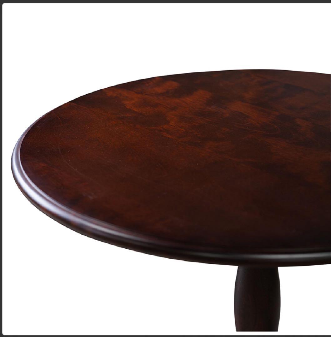 高級】クリエイトファニチャー 北海 カバ材 天然木 丸テーブル 民芸家具