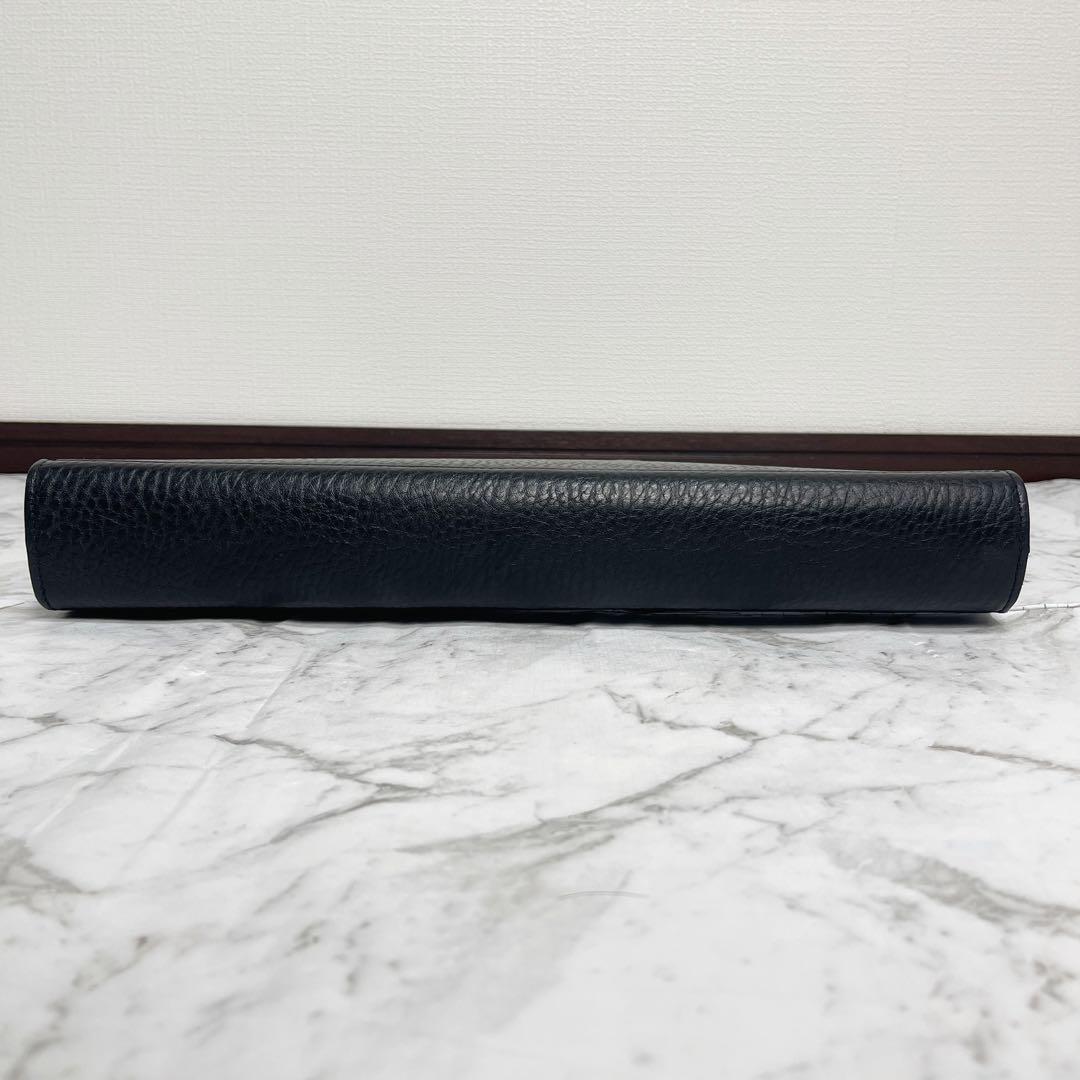 極美品　バーバリー　ホースロゴ　チェック　レザー　ビジネスバッグ　A4収納　鍵