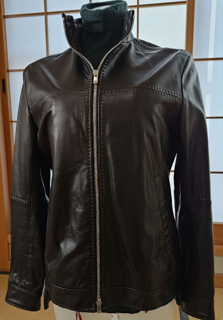 メンズビギ 本羊革シングルライダースジャケット M程度の通販はau PAY