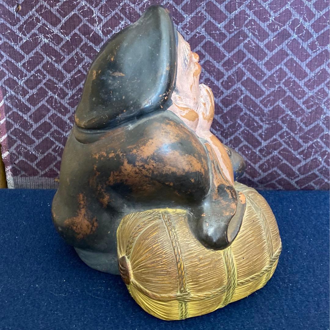 彩色備前　大黒天伏せ香炉　色備前