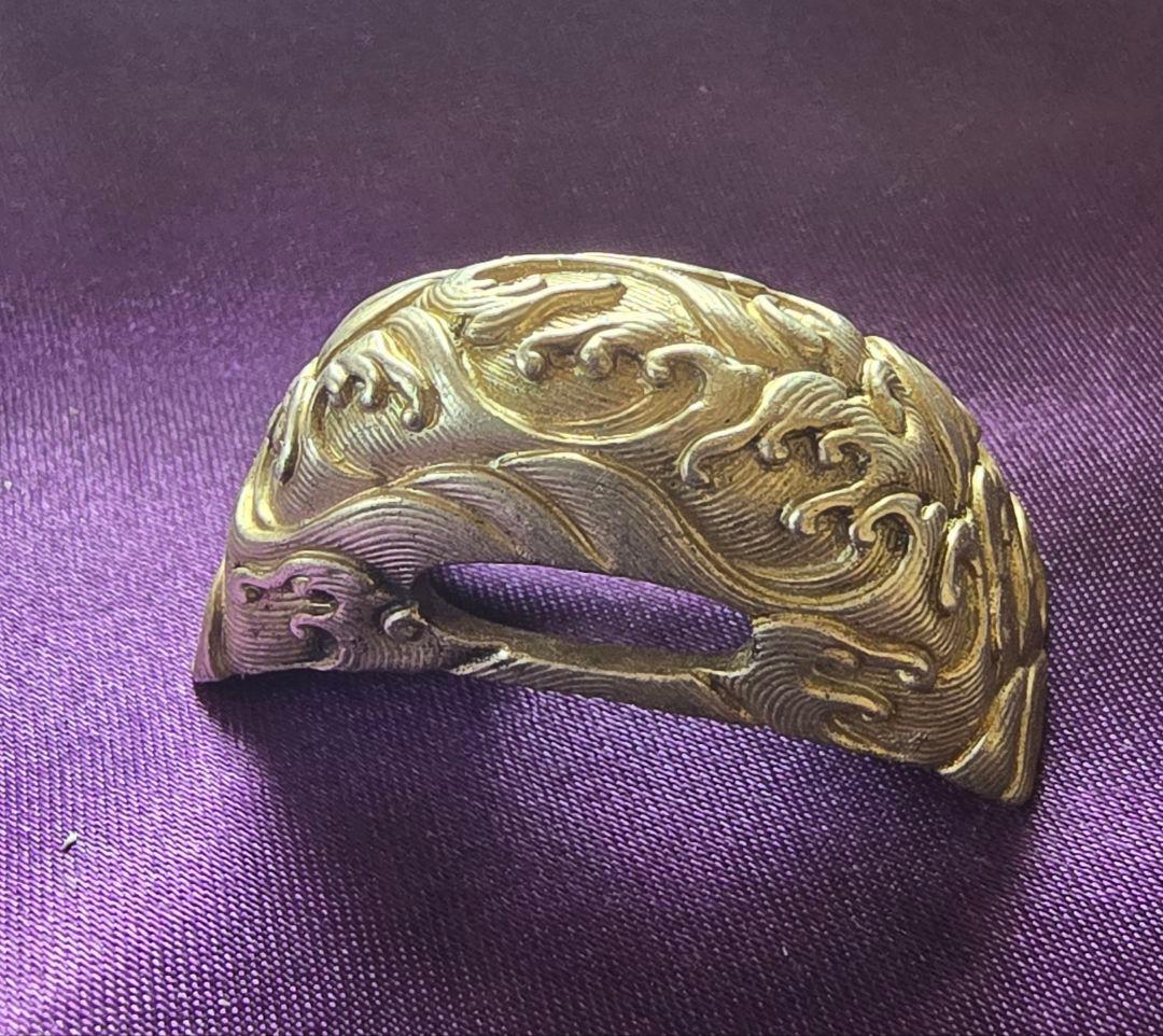 時代 拵金具一作 銀地 4点 刀装具