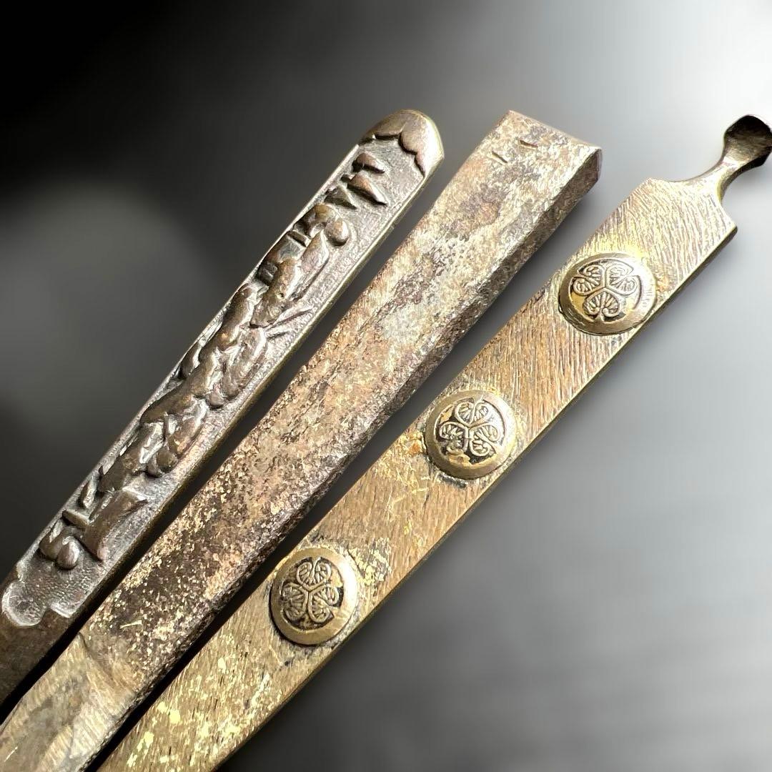 江戸時代　小柄、小刀3点セット　127g/19.5~21㎝東Y7-1024☆2F