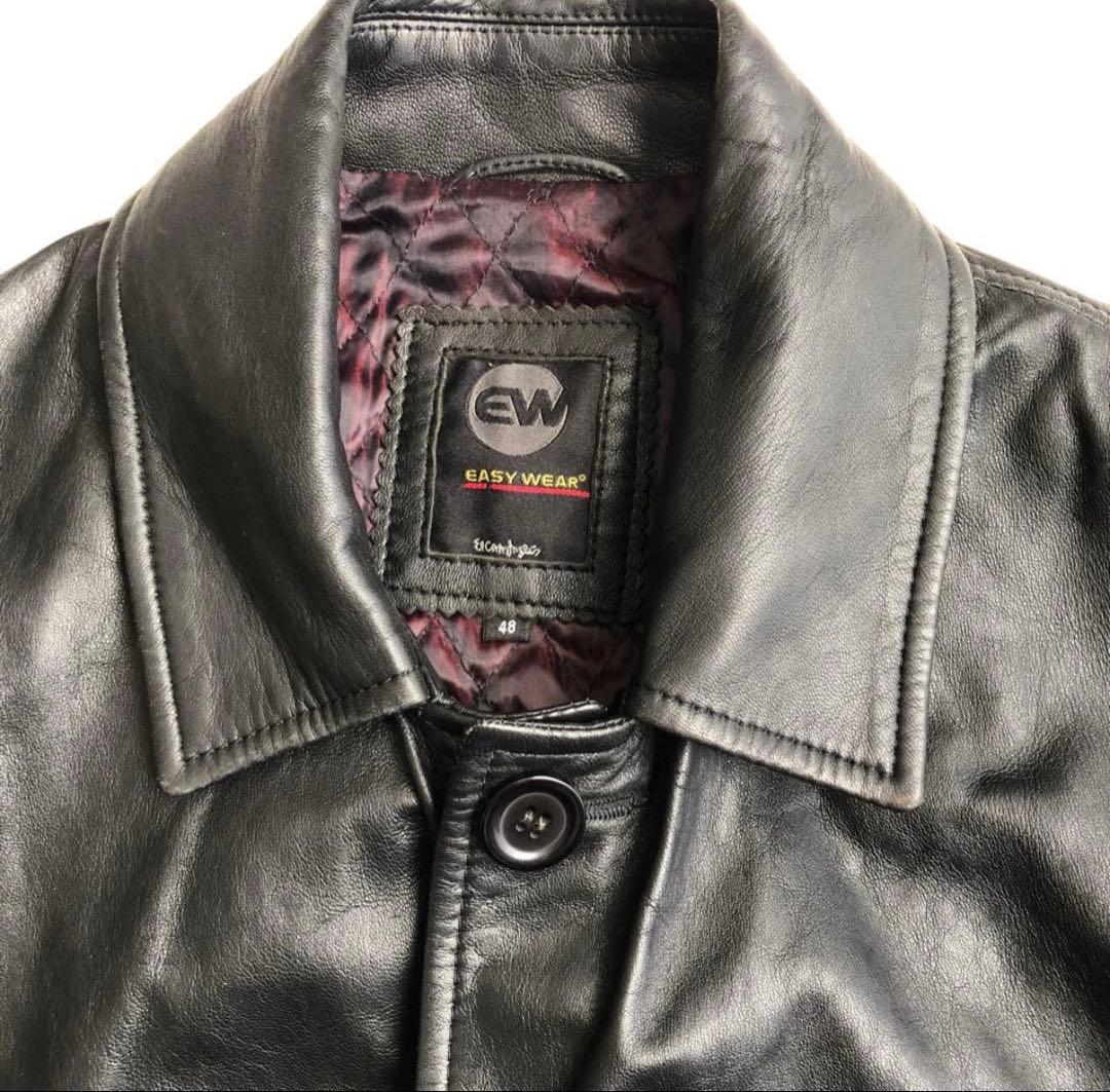 ヴィンテージレザージャケット Lサイズ相当 黒 カバーオール - メルカリ