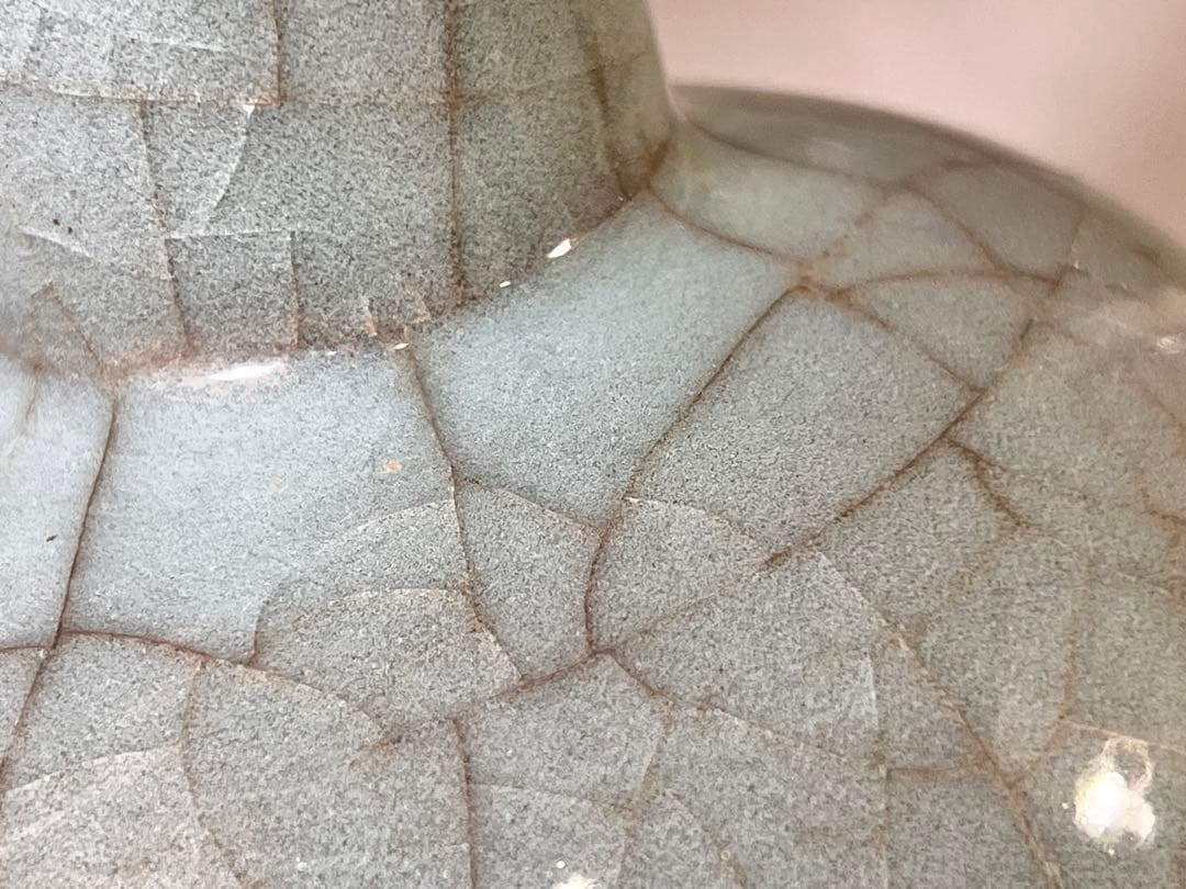 DT647 中国 青磁 管耳 瓶 茶道具伝来 - メルカリ