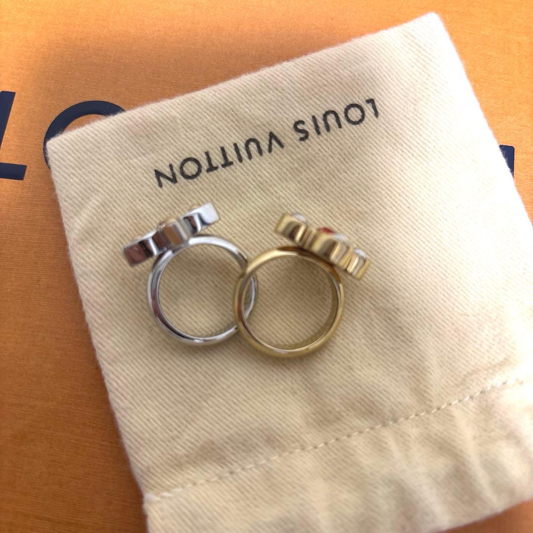 ルイヴィトン バーグ ラブレターズ フラワー リング 指輪　 ペア　セット